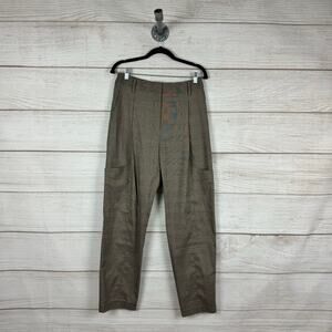 Divine Heritage Women's Brown Tan Plaid Dark Academia Trouser Pants Size 28